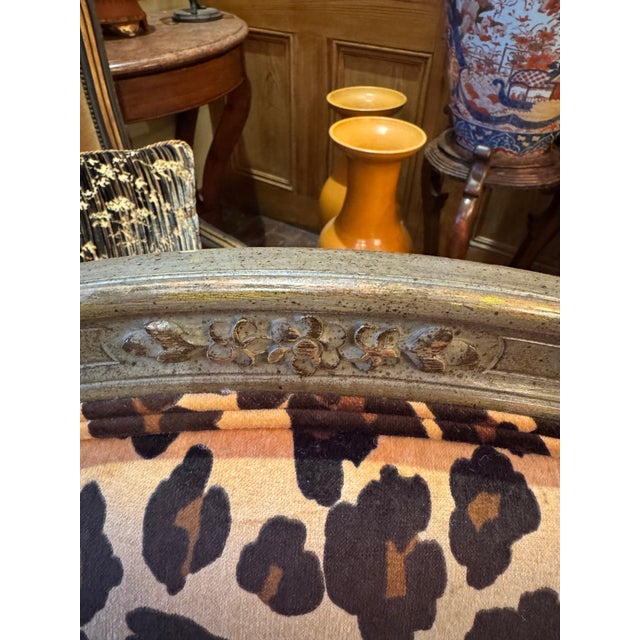 French Provincial Louis XV Style Armless Chair For Sale - Image 3 of 10