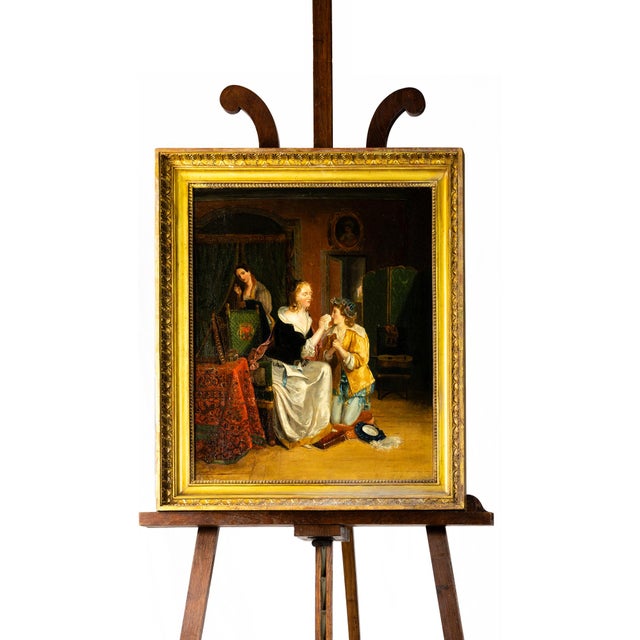 Jean-Augustin Franquelin, Mother and Daughter on Canvas, 1800s, Oil on Canvas, Framed For Sale - Image 3 of 8