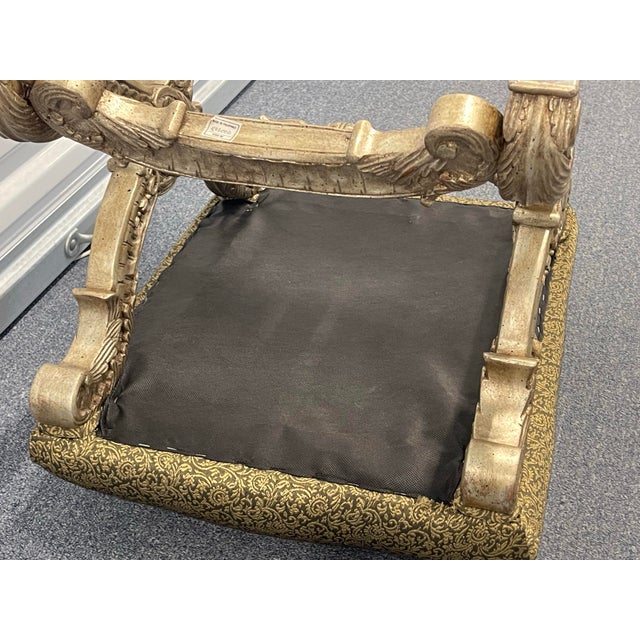 French Empire Style Carved X-Form Footstool For Sale - Image 11 of 12