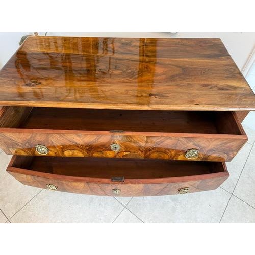 Empire Chest of Drawers with Columns in Walnut Veneer For Sale - Image 12 of 15