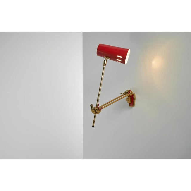 Gold Adjustable Wall Lamp from Stilnovo, 1960 For Sale - Image 8 of 12
