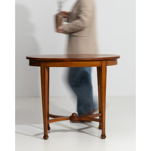 Brown French Sheraton Revival Side Table, Inlaid Wood, Circa 1900 For Sale - Image 8 of 13