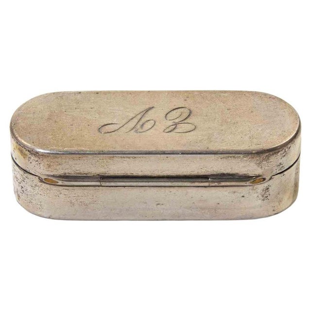 1950s Sterling Silver Oval Hinged Box, 1950s For Sale - Image 5 of 5