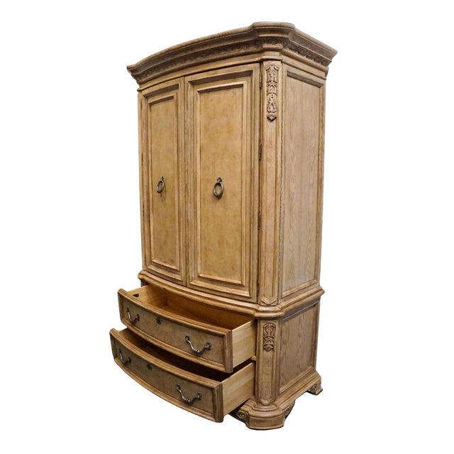 American Drew Maple Old World Mediterranean 53" Media Cabinet Armoire 121-270 / 121-271 For Sale - Image 9 of 16
