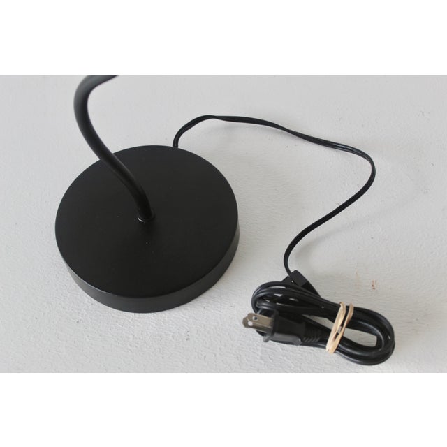 1980s Memphis School Style Squiggle Lamp Black Table Lamp Silver Cone Shade Vintage Post Modern For Sale - Image 4 of 16