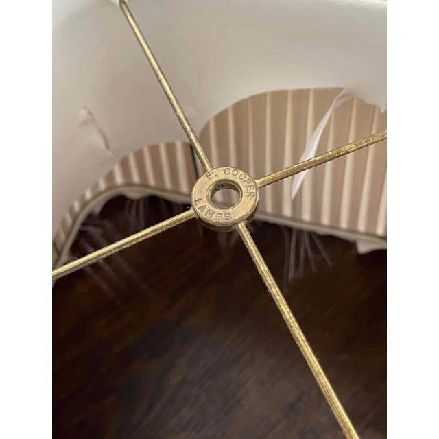 Brass Vintage Frederick Cooper Brass Table Lamp With Pleated Shade, 29” Tall For Sale - Image 8 of 10