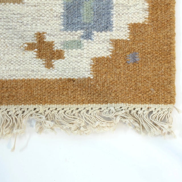 Small Swedish Flat Weave Röllakan Rug, 1960s For Sale - Image 6 of 7