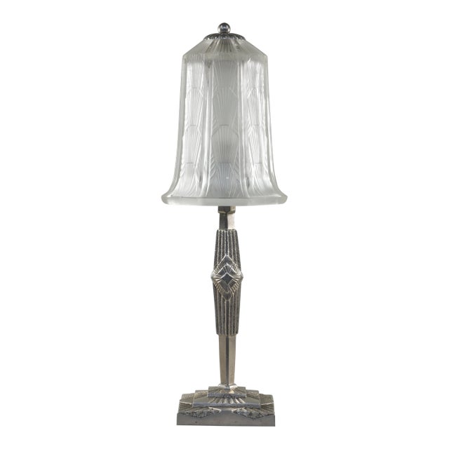 French Art Deco Table Lamp by Hettier & Vincent 1930 France For Sale
