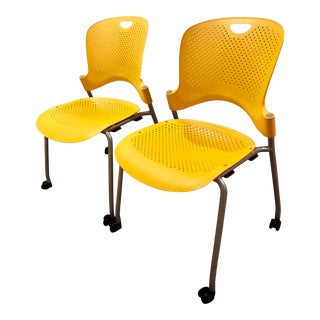 Herman Miller Modern Yellow Caper Chairs- a Pair For Sale