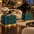 Blue Petrol Blue Murano Glass Nightstands on Brass Plinth from Justfurnituress SRL, Set of 2 For Sale - Image 8 of 9