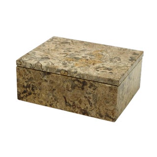 Tan Marble Keepsake Box For Sale