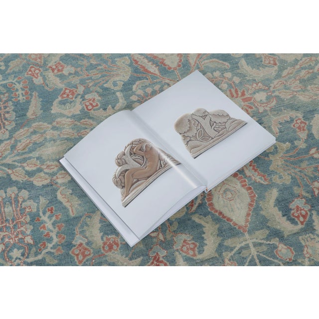 Blue Oversized Antique Persian Sarouk in Blue With Geometric Patterns - Rug & Kilim For Sale - Image 8 of 9