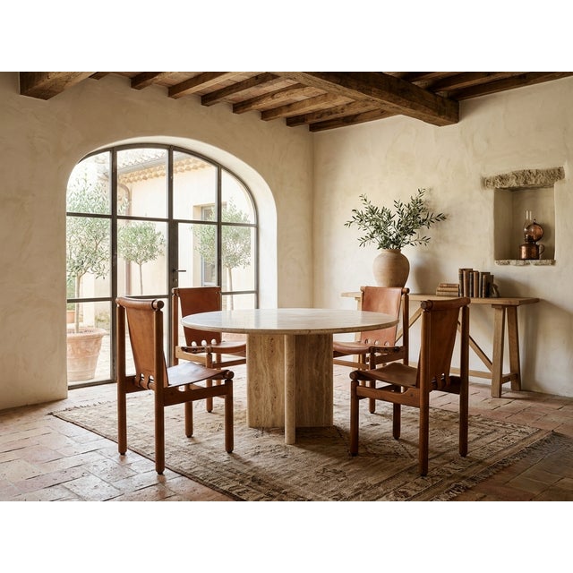 Mid-Century Modern Vintage Walnut and Leather Chairs by Ilmari Tapiovaara for La Permanente, 1960s, Set of 4 For Sale - Image 3 of 18