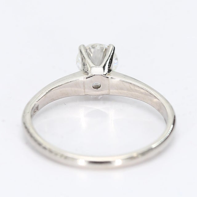 Contemporary 18k White Gold Solitaire Ring With Natural 0.50ct Diamond Center - Eye Clean, Size 5.25 For Sale - Image 3 of 6