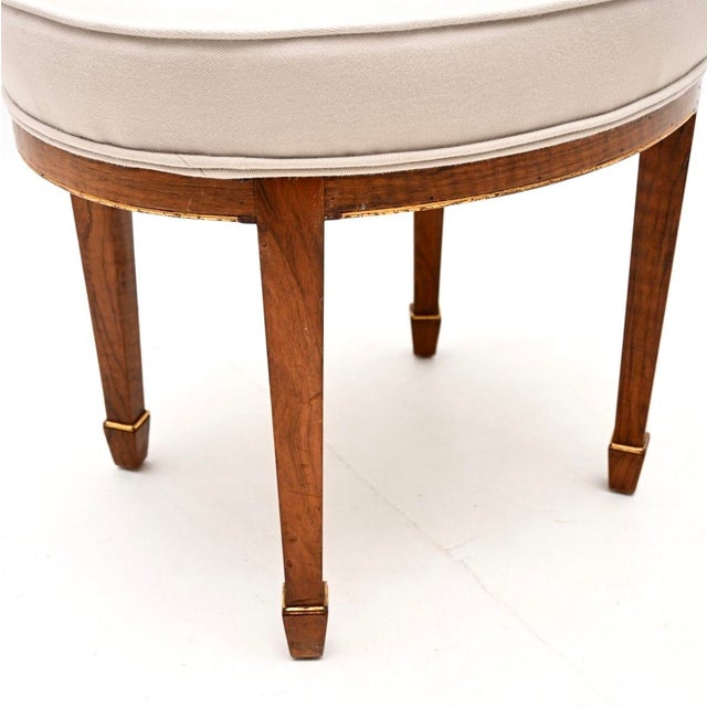 Antique Edwardian Walnut Parcel Gilt Ottoman, 1900 For Sale - Image 4 of 6