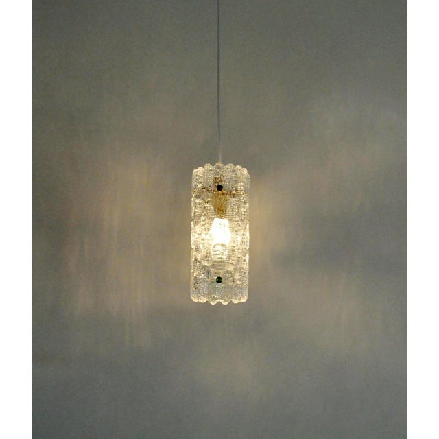 Brass and Glass Pendant Lamp by Carl Fagerlund for Orrefors, 1960s For Sale - Image 5 of 8