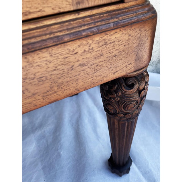 Large Walnut Buffet with Carved Legs and Royal Rouge Griotte Marble Top, 19th Century For Sale - Image 10 of 18