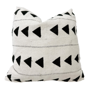 Vintage African Textile Chevron Arrow Mudcloth Pillow