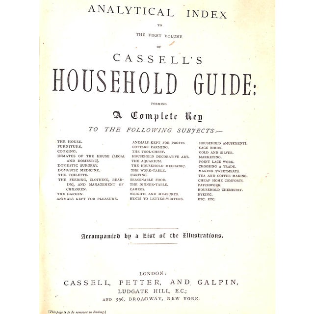 "Cassell's Household Guide: A Complete Encyclopedia of Domestic and Social Economy" 1887 For Sale - Image 4 of 12