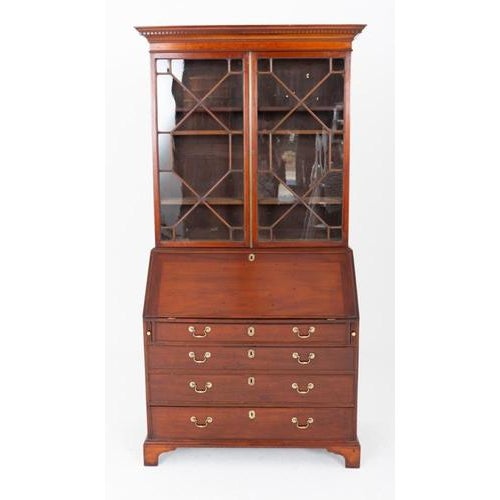 1920s Georgian Secretaire with Bookcase in Mahogany, 1920s For Sale - Image 5 of 5