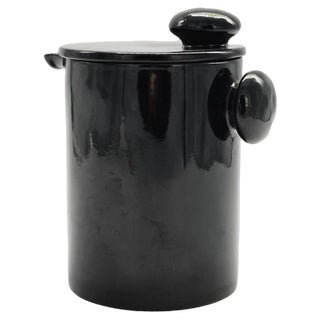 Black Glazed Ceramic Milk Jug by Enzo Bioli for Il Picchio, 1960s For Sale