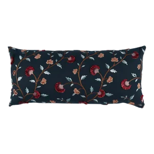 Schumacher Iyla Embroidery Lumbar Pillow In Midnight & Rouge