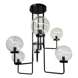 21st Century Clear Murano Eclipse Flush Mount by Fabio LTD For Sale