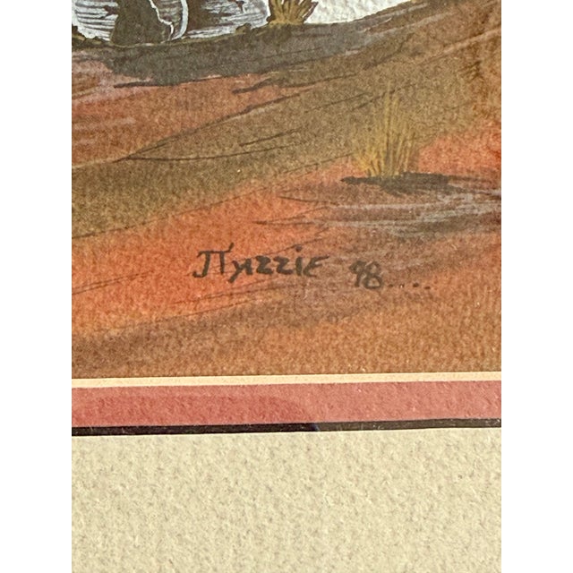 J Yazzie Desert Landscape Framed Art Southwest Rustic Decor 1998 Navajo For Sale - Image 4 of 9