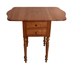 Small Louis Philippe Living Room Table with Cherry Shutters, 19th Century