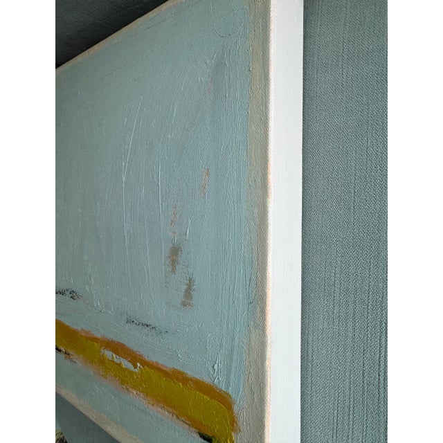 Wonderful, mellow autumnal abstract in acrylic on stretched canvas over wood, signed on recto and signed, titled, and...