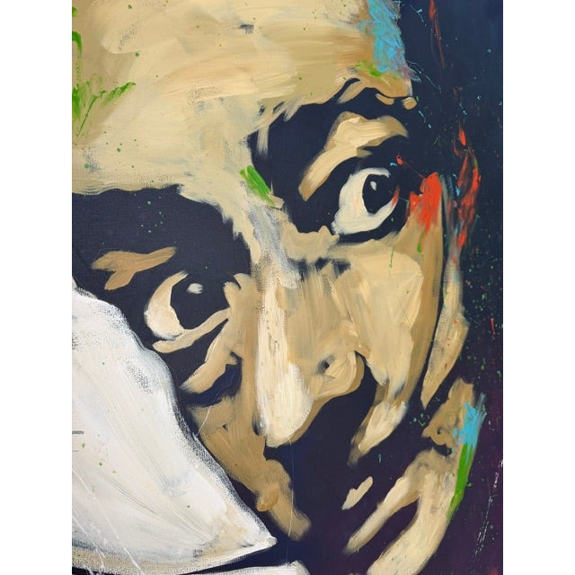 Huge 4’x3’ Artist Amy Burkman (From Tig Notaro Shows) Painting of Salvador Dali Large For Sale - Image 12 of 12