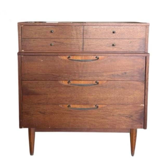 Lane Furniture Vintage Lane High Boy Dresser Bureau Solid Maple MCM 40.5x18x38” For Sale - Image 4 of 14