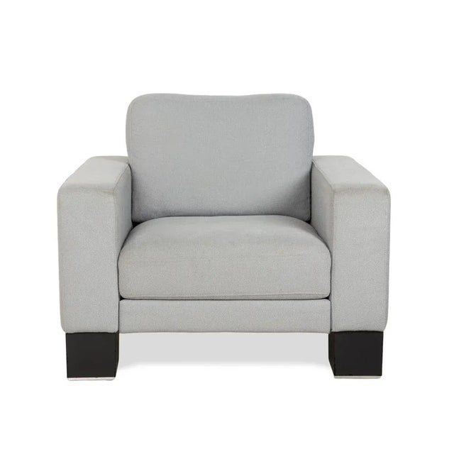 Rolf Benz Ego Fabric Armchair Light Grey Blue For Sale - Image 13 of 17