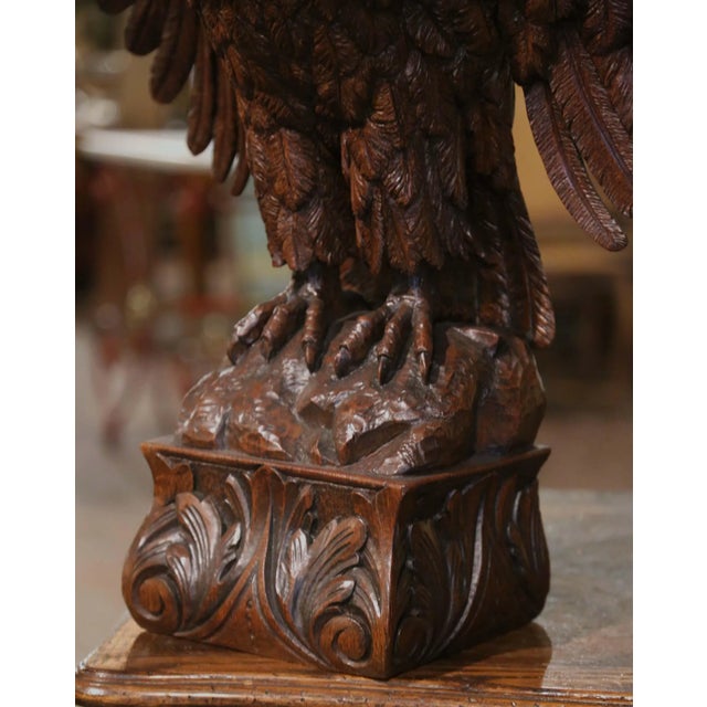 Early 19th Century French Carved Oak Imperial Eagle Sculpture For Sale - Image 4 of 12