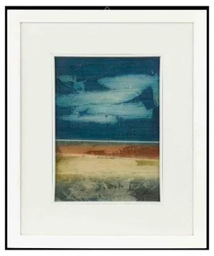 Mario Sinisca, Blue Horizon, Original Mixed Media, 1960s