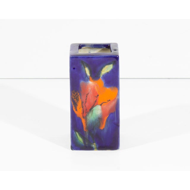 Elio Schiavon Elio Schiavon Italian Hand-Painted Ceramic Vase For Sale - Image 4 of 8