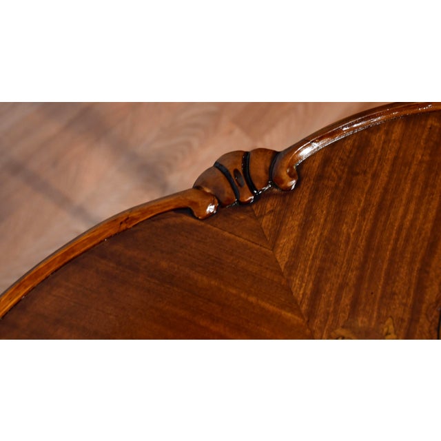 1920s 1920s Antique French Louis XV Satinwood Inlaid Pair of Side Tables / End Tables For Sale - Image 5 of 18