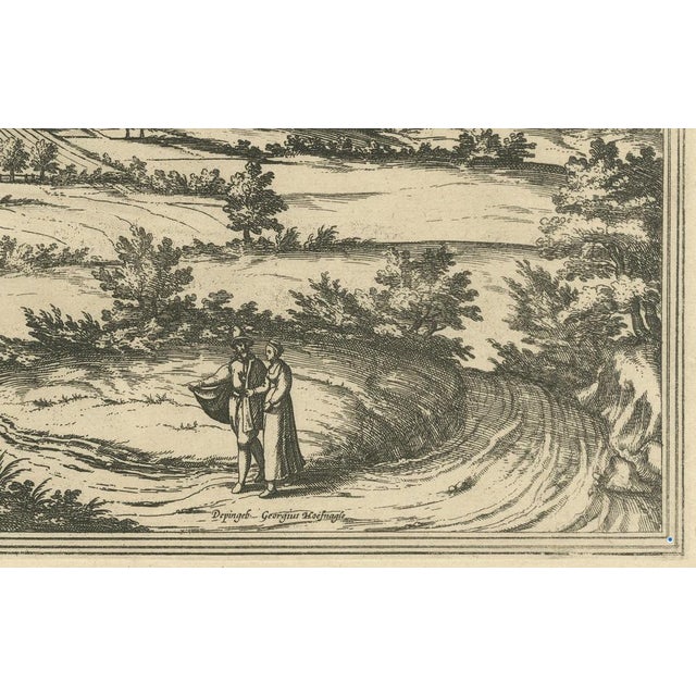 16th Century Hoefnagel, Bird's-Eye View of Blâmont in Lorraine, 1597, Print For Sale - Image 5 of 10