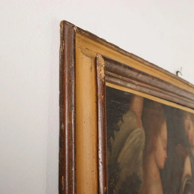 Venetian School Artist, Mary, Jesus, St. John and Angels, 17th Century, Oil on Canvas, Framed For Sale - Image 11 of 13