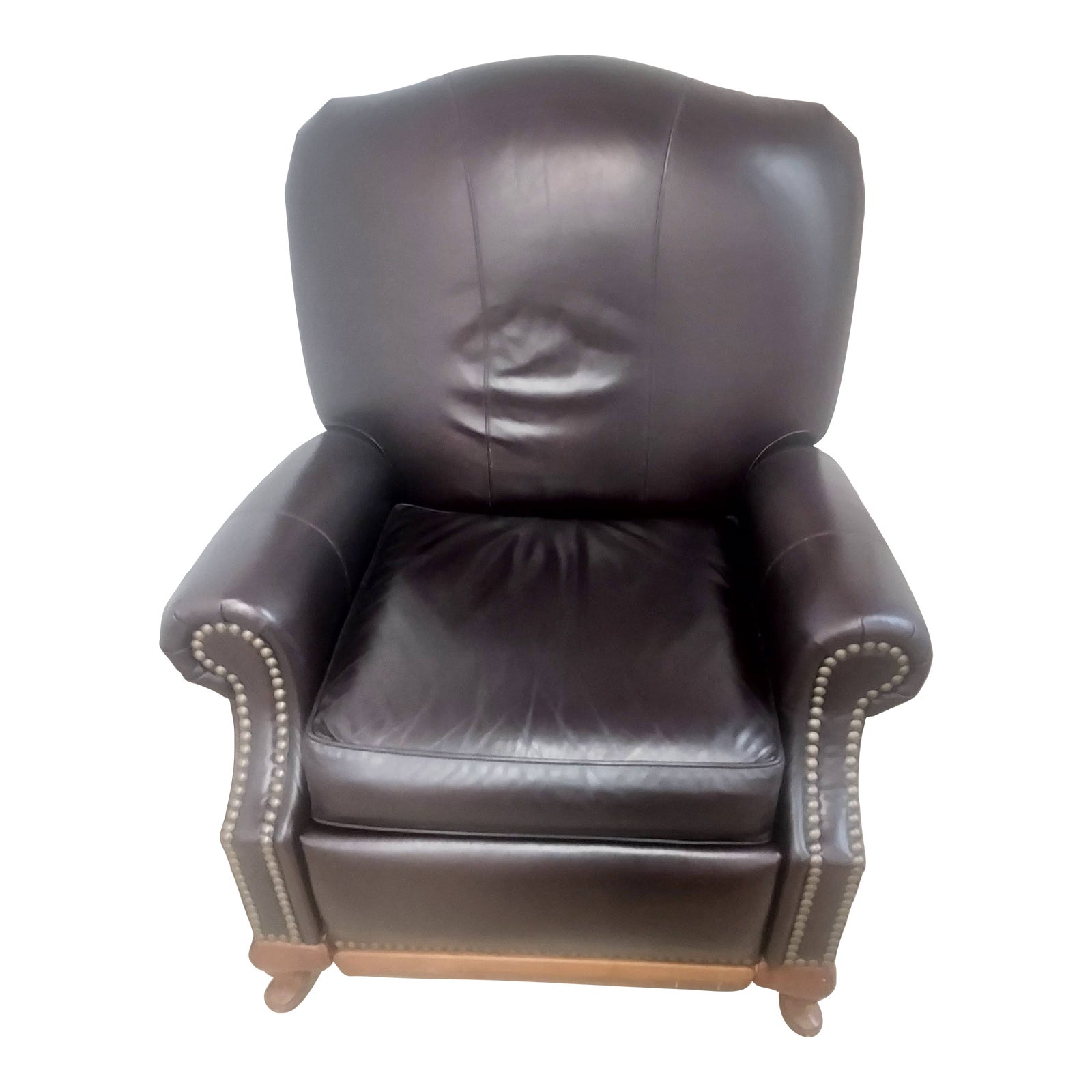 Thomasville Leather Recliner With Nailhead Trim Chairish
