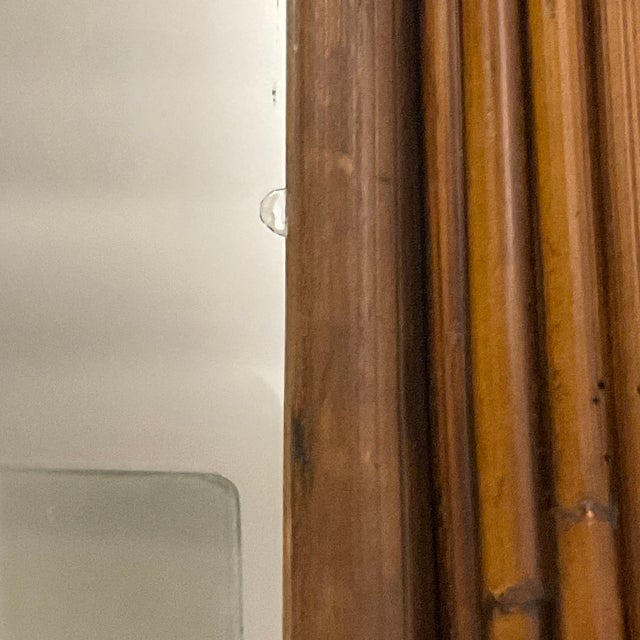 1970s Vintage Coastal Boho Chic Faux Wicker-Bamboo Wall Mirror. For Sale - Image 14 of 17