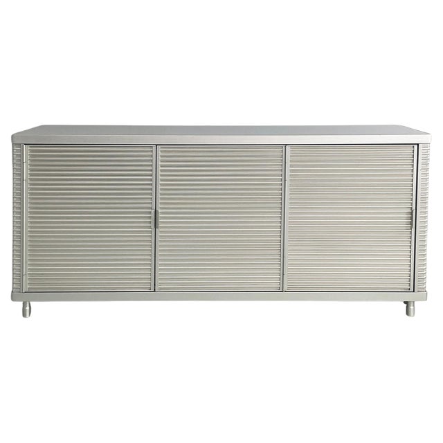 Italian Industrial Modern Aluminum and Glass Sideboard from Ycami, 1990s For Sale
