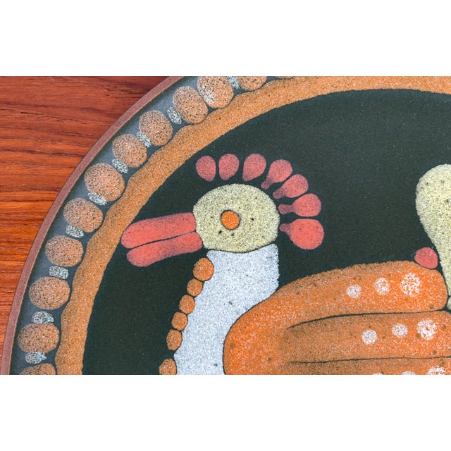 Vintage German Ceramic Wall Plate with Bird Design from Keramik Manufaktur Kupfermühle, 1970s For Sale - Image 3 of 14