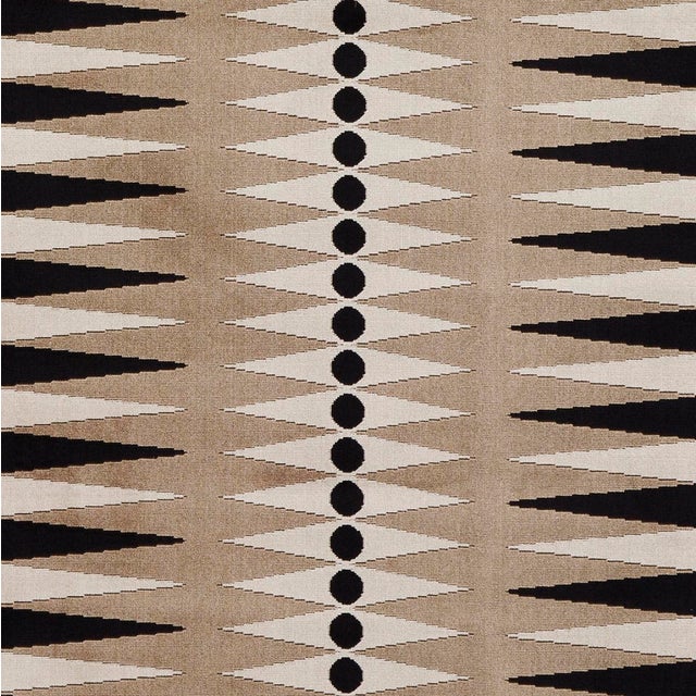 SAMPLE - Schumacher x Mary Mcdonald Backgammon Cut Velvet Fabric In Neutral For Sale