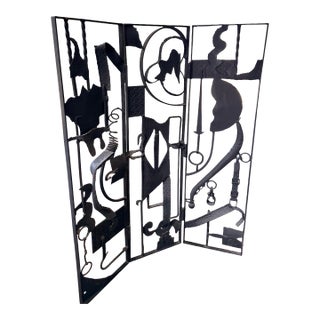 Scrap Metal Screen Sculpture For Sale