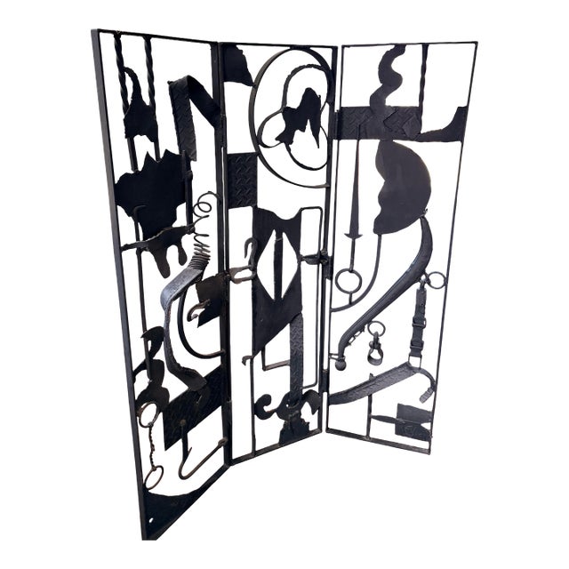 Scrap Metal Screen Sculpture For Sale