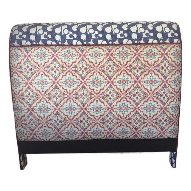 Newly Upholstered Full Headboard in Kelly Ripa Home "Seen & Heard" Fabric For Sale