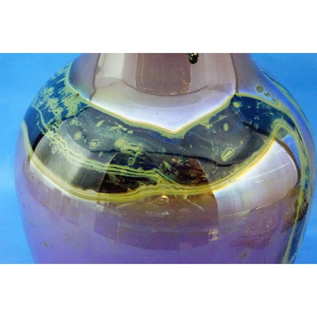 20th Century Studio Glass Vase with Silver Metal Snail by Samuel J Herman for Val Saint Lambert, 1970s For Sale - Image 13 of 18