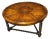 1950s Vintage Oak Rustic Coffee Table With Barley Twist Legs and Inlaid Compass Rose For Sale
