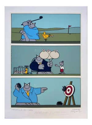 Philippe Geluck, Golf, 2003, Screenprint